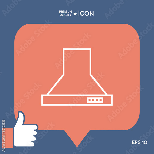 Kitchen hood linear icon