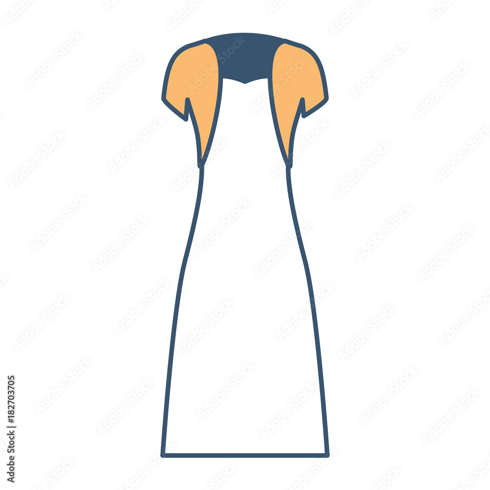 female clothes with strapless dress and vest in color sections silhouette vector illustration female clothes with strapless dress and vest in color sections silhouette vector illustration