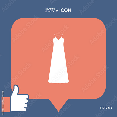 Long Dress, Evening dress, combination or nightie , the silhouette. Menu item in the web design