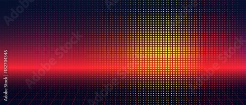 Abstract Geometric Background of Colorful Square Dots. Futuristic Vector Illustration. 
