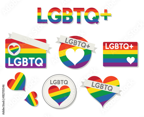 LGBTQ colors and symbols vector set