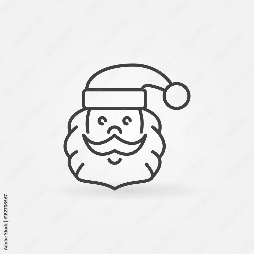 Santa Claus outline icon. Vector santa face concept symbol