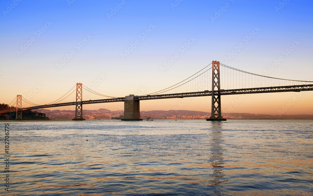   Oakland Bay Bridge in the evening, San Francisco