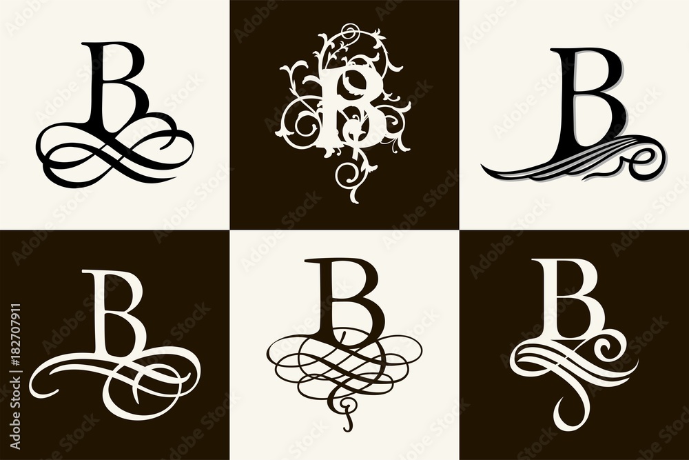 Vintage Set . Capital Letter B for Monograms and Logos. Beautiful ...