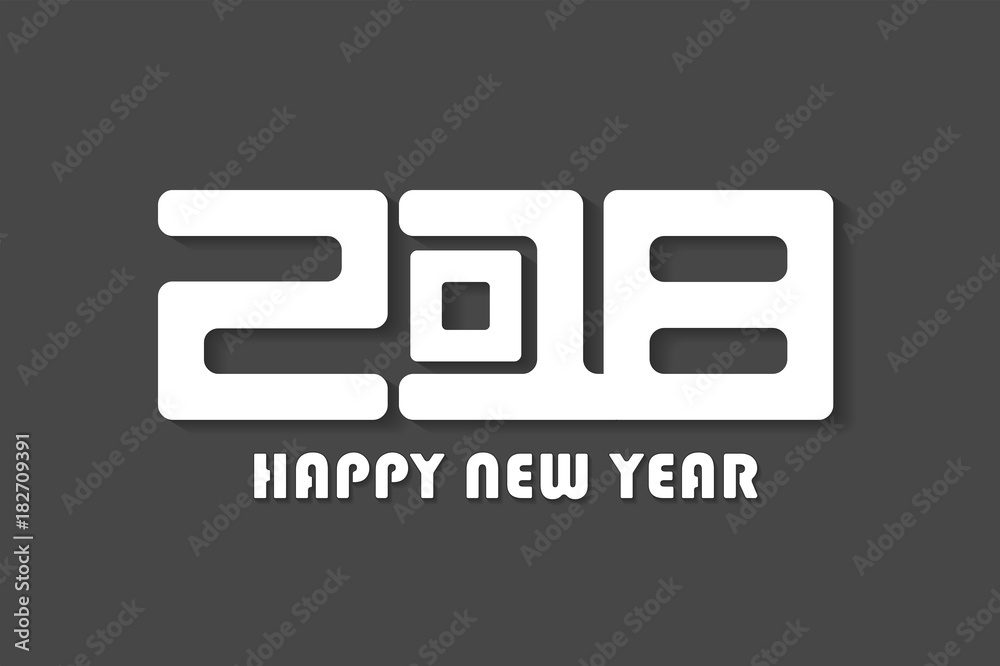 Grey Happy New Year 2018 sign concept. Vector illustration Grey Happy New Year 2018 sign concept. Vector illustration