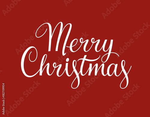 Merry christmas text. Vector illustration. Calligraphic lettering design and xmas greeting card template. EPS 10.