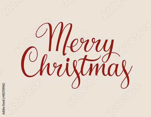 Merry christmas text. Vector illustration. Calligraphic lettering design and xmas greeting card template. EPS 10.
