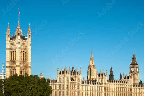 Big Ben  England  view against the blue sky