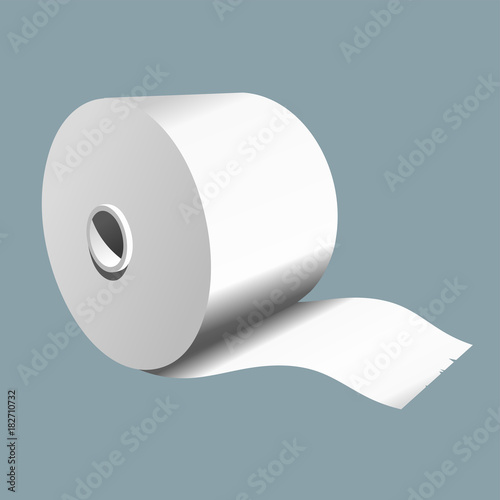 Roll of paper on a colored background. Vector illustration