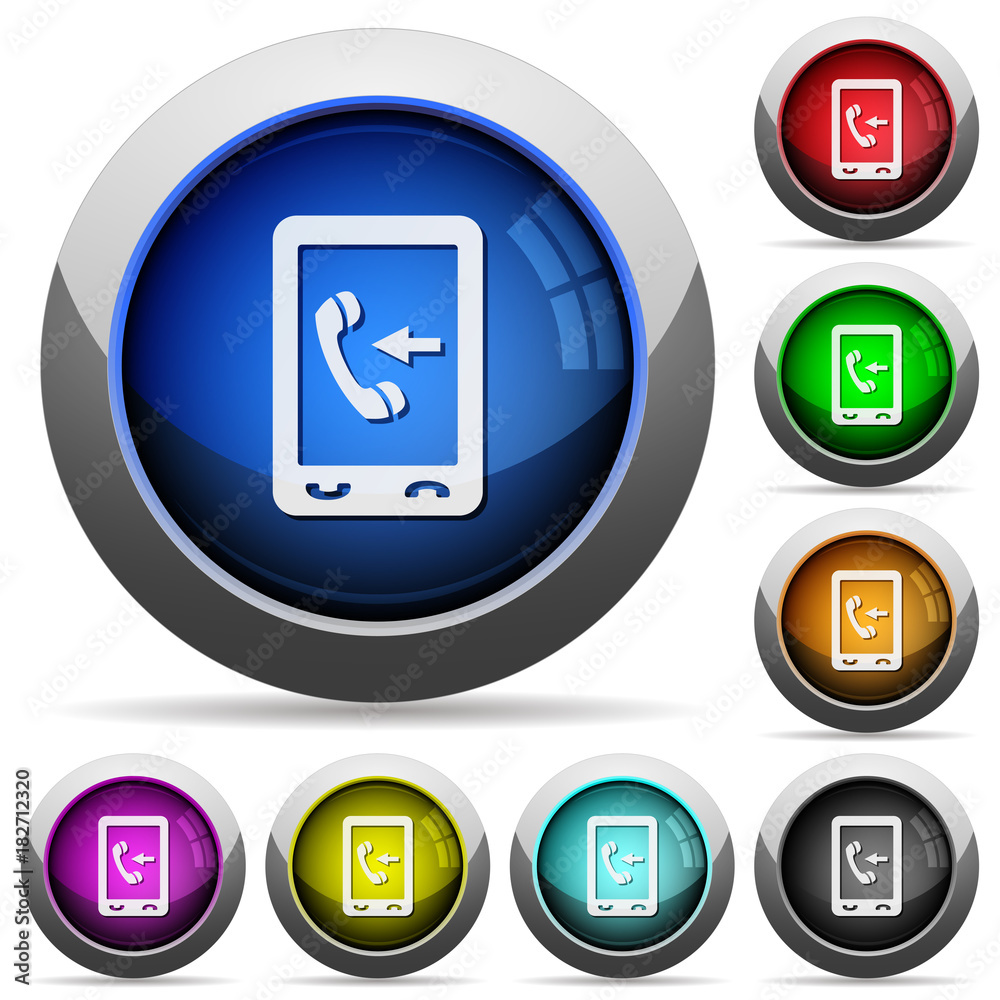 Mobile incoming call round glossy buttons Mobile incoming call round glossy buttons