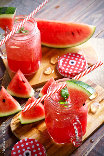 Watermelon juice smoothie healthy dessert 