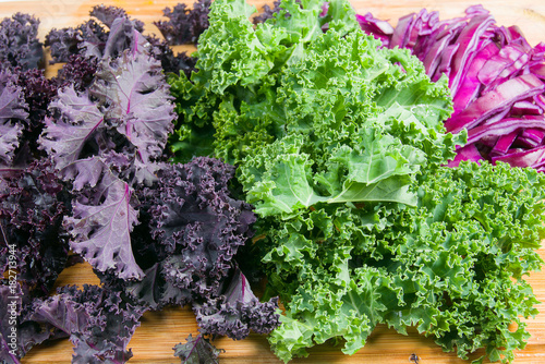 Read and Green Kale with Red Cabbage