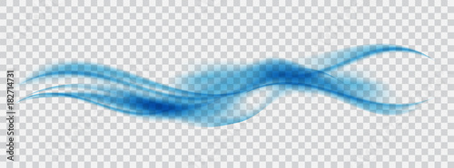 Abstract Blue Wave on transparent Background. Vector Illustration.