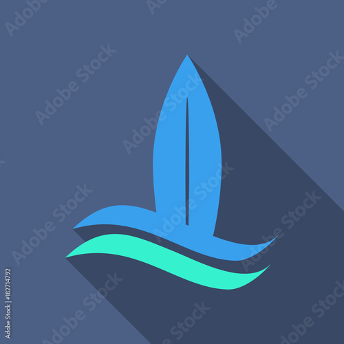 Color surfboard set. Sea extreme sport pattern. Vector illustration