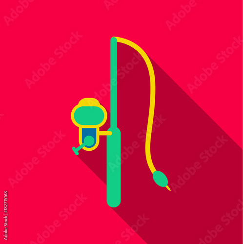 rod spinning with spoon-bait vector illustration isolated on background
