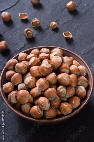 Group of hazelnuts