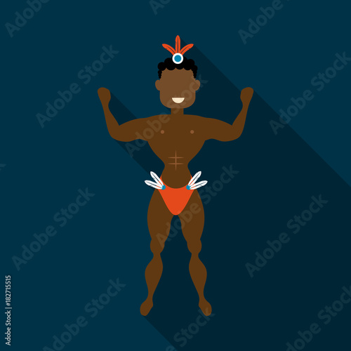 Brazilian samba dancers. Vector carnival mens wearing a festival costume is dancing. photo