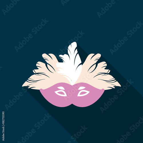 Carnival, masquerade, party and festive accessories. Mask in the form of a silhouette of the face, with decorative patterns and ornaments. Masquerade colorful masks.