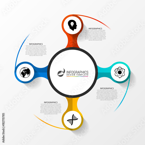 Circle infographic design template for diagram. Vector