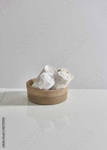 wicker towel style white background