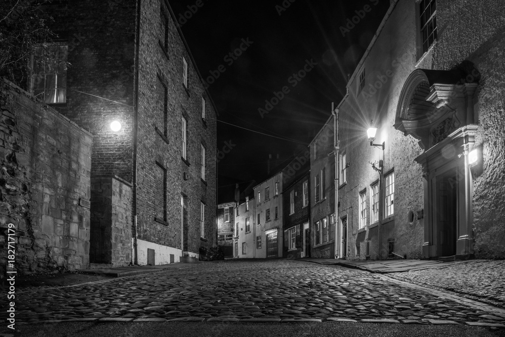 An old cobbled street in Durham city