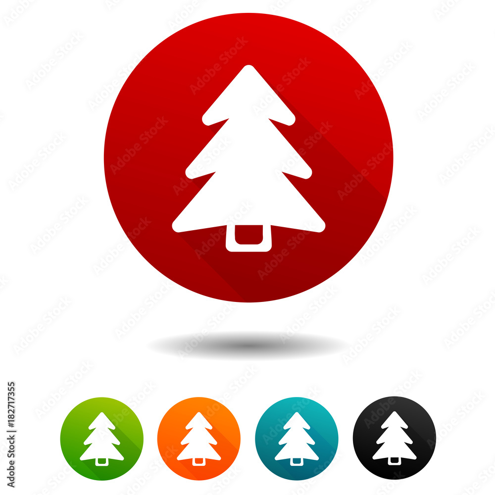 Christmas icons. Christmas tree signs. Holiday symbol. Vector Circle web buttons. Christmas icons. Christmas tree signs. Holiday symbol. Vector Circle web buttons.