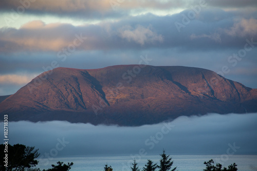 Mist covered Beara Peninsular on Bantry Bay, Wild Atlantic Way photo