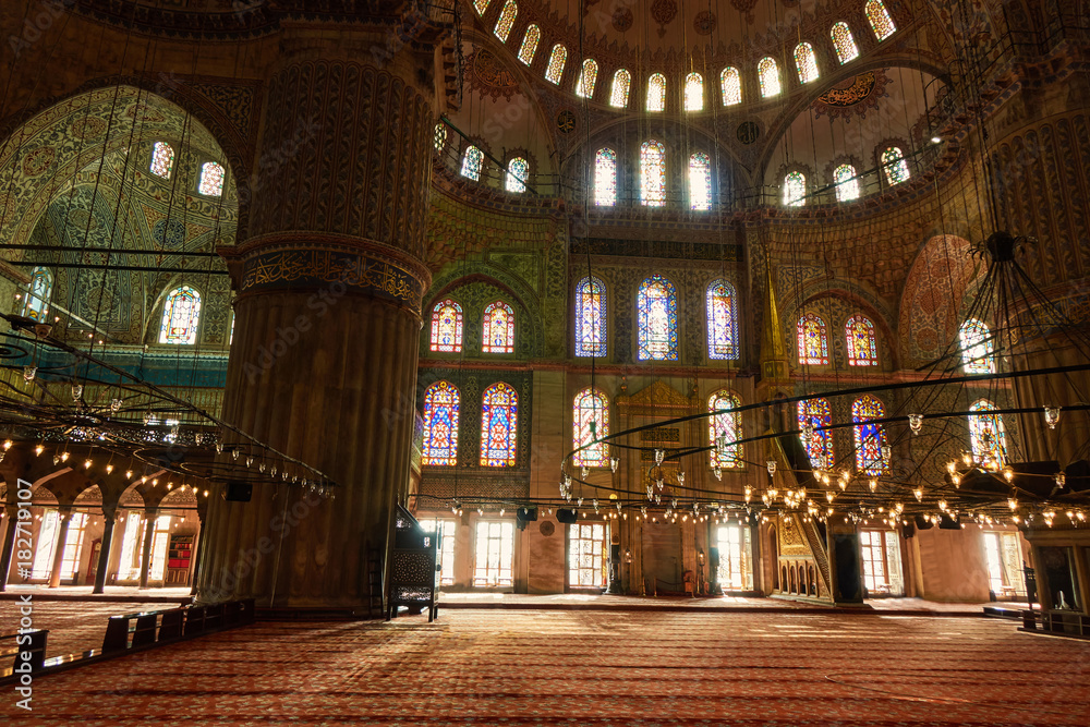 Interior view of the mosque Suleymaniye.Turkey Istanbul