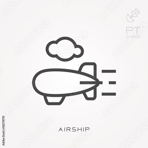 Line icon airship