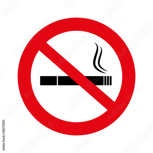 No smoke illustration, vector, No smoking sign isolated on white,