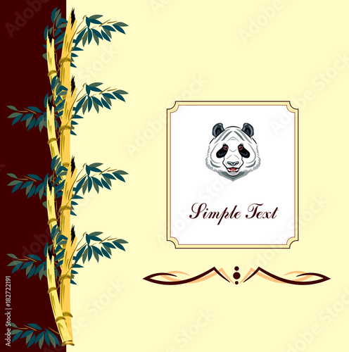Fototapeta Naklejka Na Ścianę i Meble -  Background with bamboo and panda