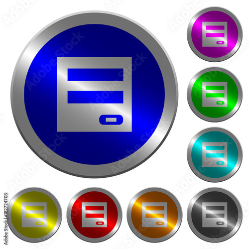 Login panel luminous coin-like round color buttons