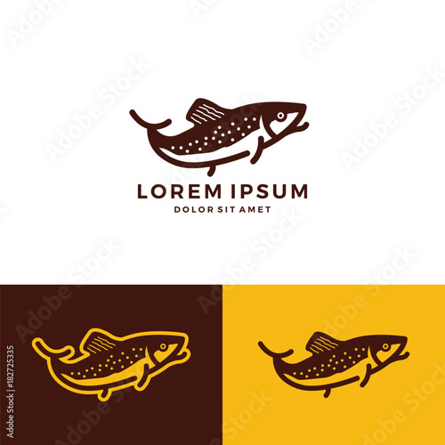 trout fish logo vector download