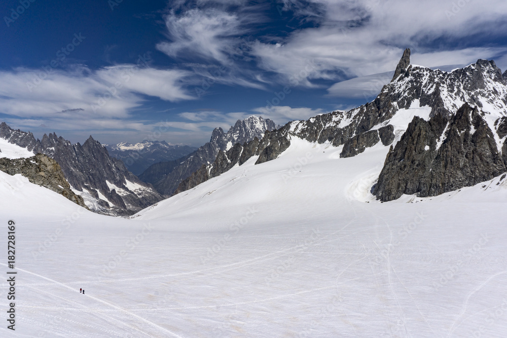 View of the Dente del Gigante in the Mont Blanc massif.