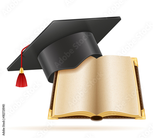 academic graduation mortarboard square cap vector illustration