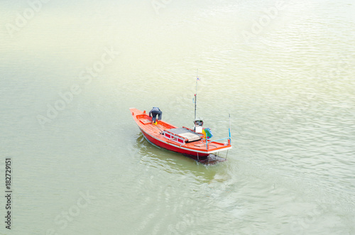Boat on river at Laem Sing, Chanthaburi, Thailand