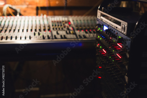 Obraz na płótnie Workplace of sound engineer.