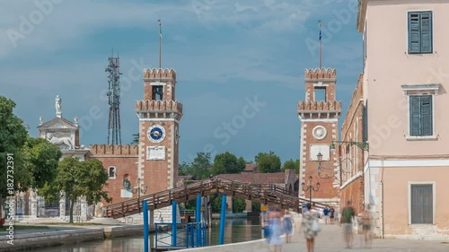 Entrance to the Arsenale timelapse, Venice, Veneto, Itlay photo