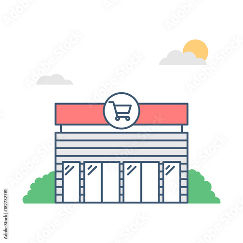 Supermarket building vector illustration