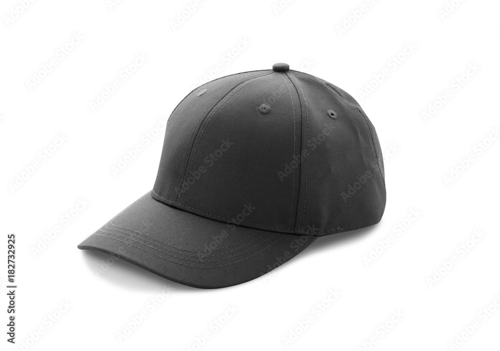 Baseball cap black templates, front views isolated on white background Baseball cap black templates, front views isolated on white background