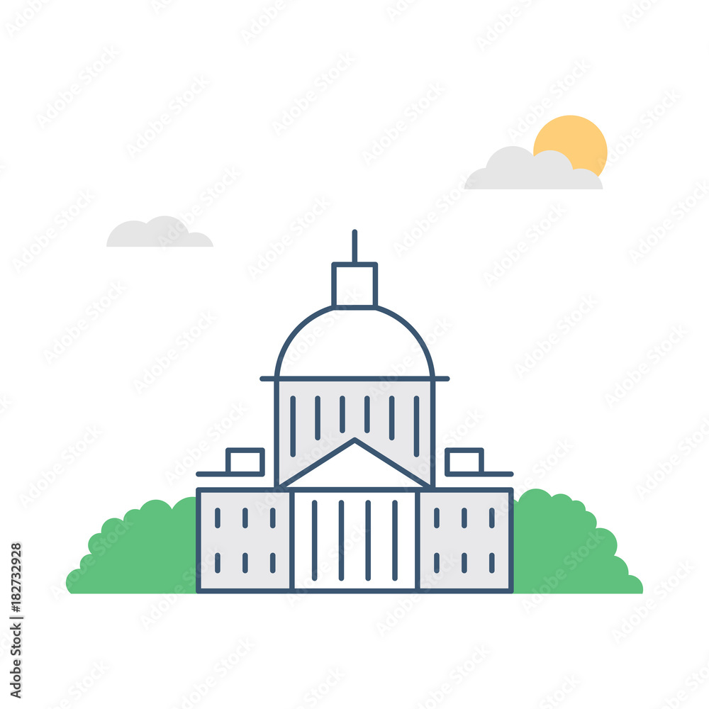 Government building vector illustration