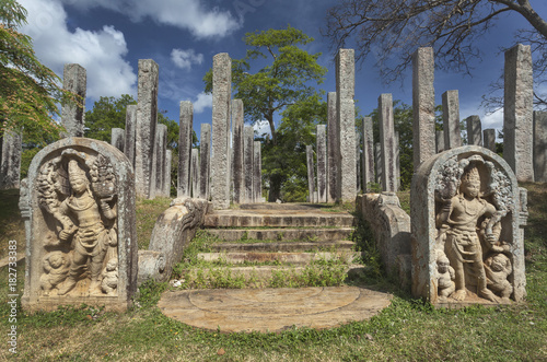 Картината върху платно Entrance of a Buddhist monastery in Ancient Anuradhapura, Sri Lanka