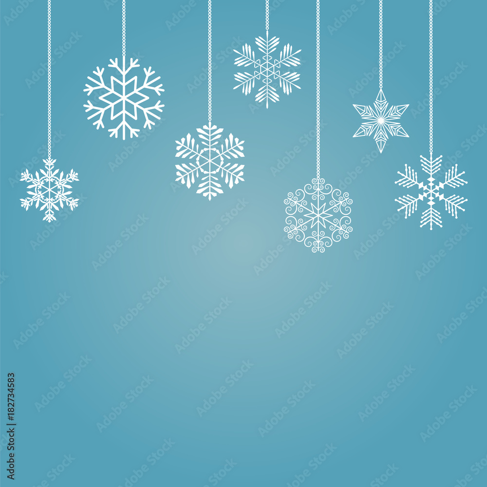 Snowflakes on a blue background. Vector illustration. Snowflakes on a blue background. Vector illustration.