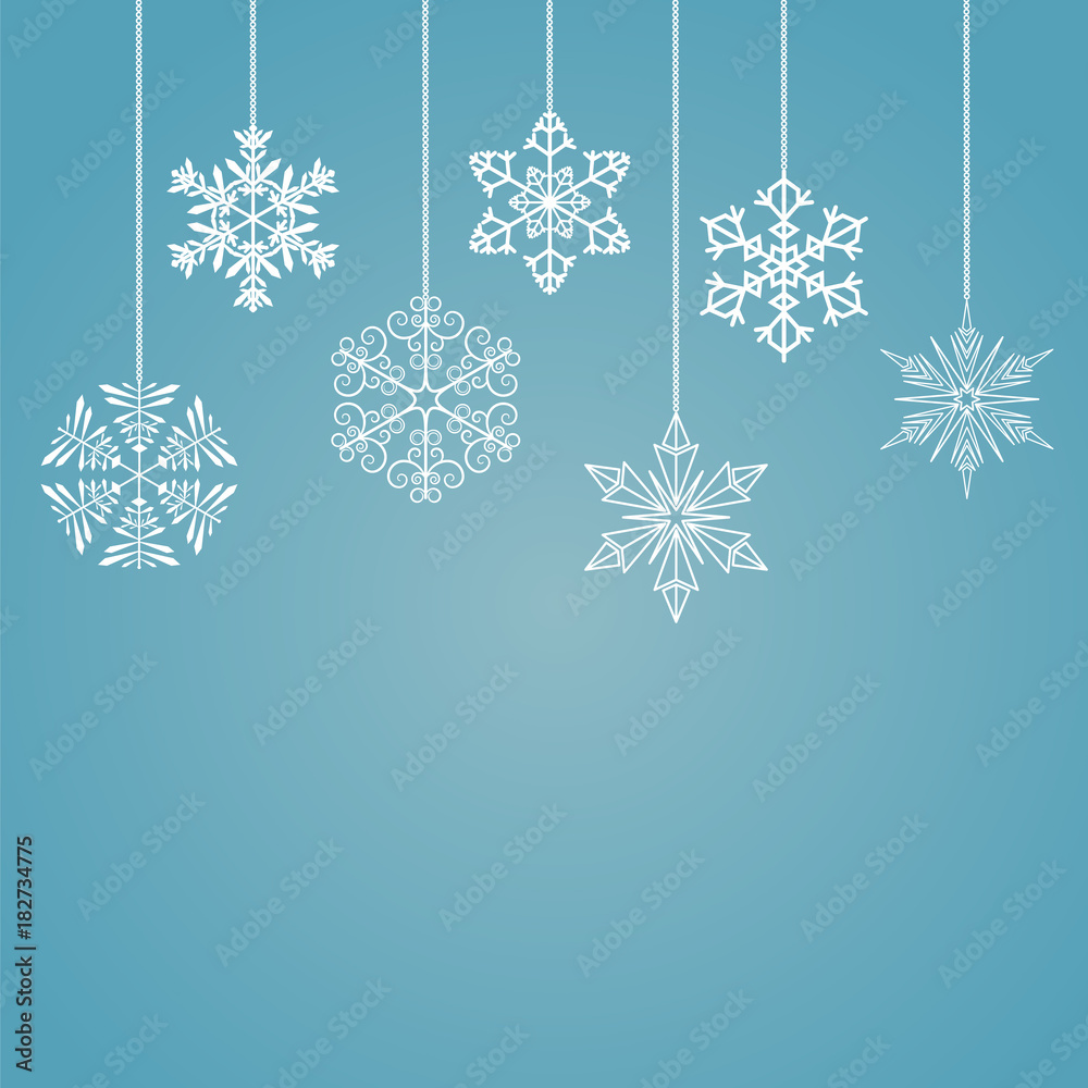 Snowflakes on a blue background. Vector illustration. Snowflakes on a blue background. Vector illustration.