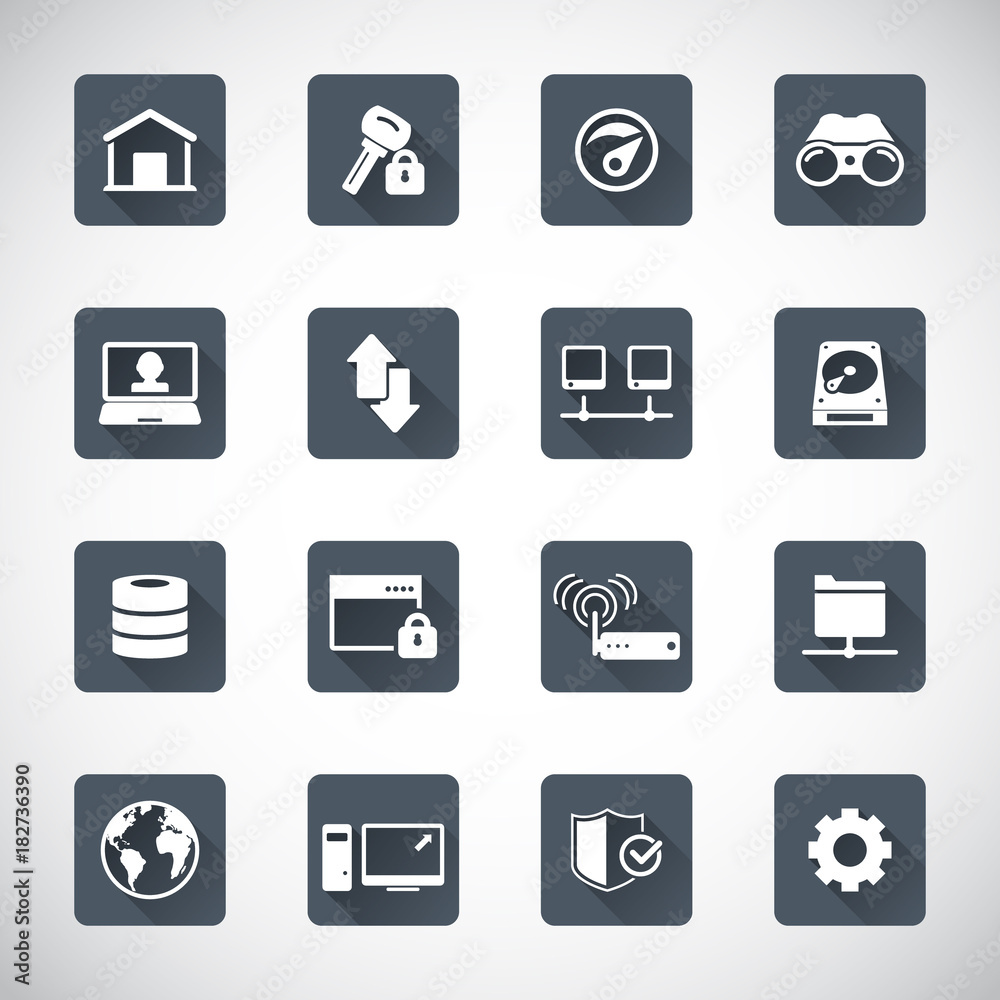 Internet , communication and network icon set Internet , communication and network icon set
