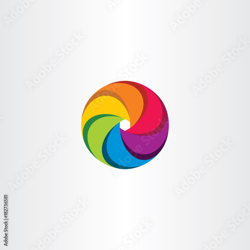 colorful circle logo business sign tech element