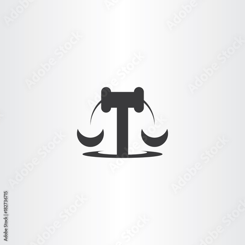 gavel and scales clipart logo vector black icon
