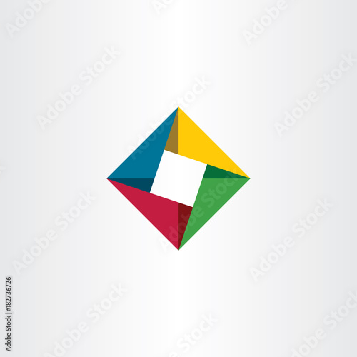 geometric square business logo with triangles symbol