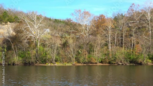 Branson MO,USA - November 11, 2017. View of beautiful cliffs on the White river. photo