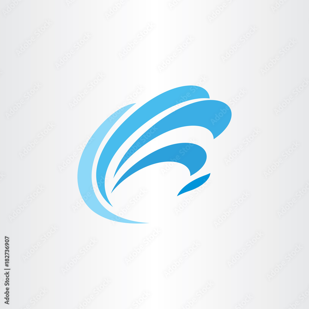 logo blue water wave tourism symbol element